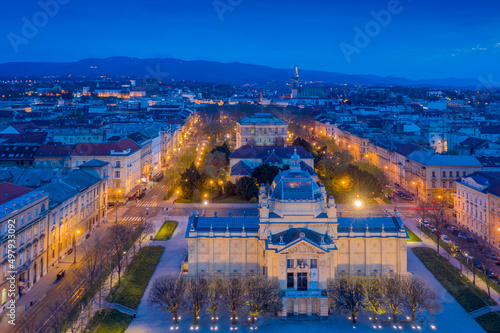 Zagreb by night from above