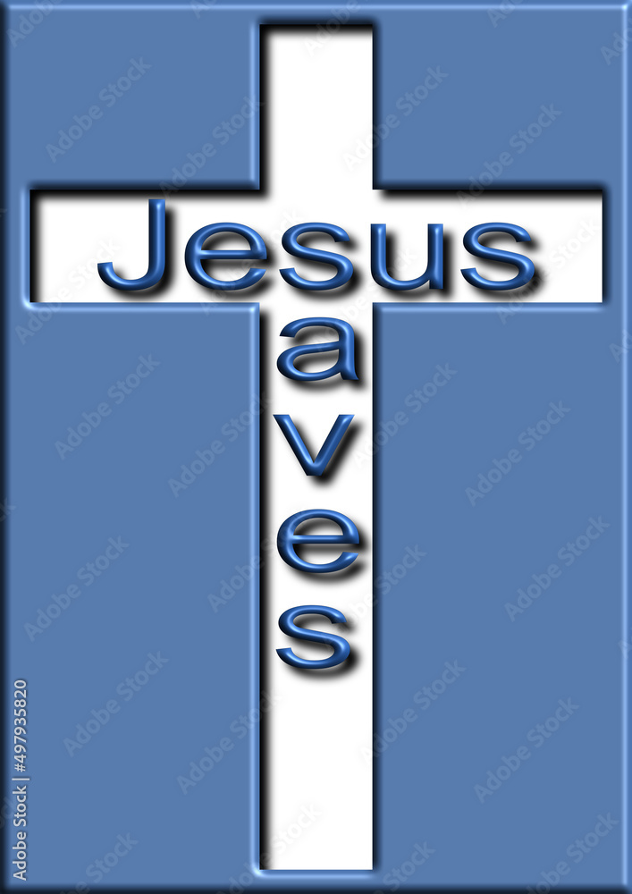Jesus saves Stock Illustration | Adobe Stock