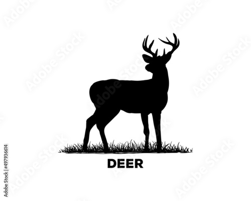 Natural Wild Deer Antler Animal Silhouette Symbol Vintage Vector
