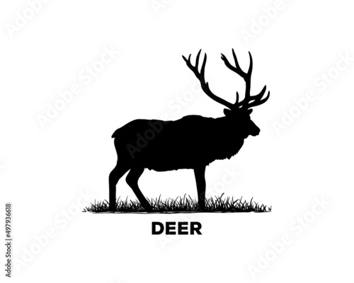 Natural Wild Deer Antler Animal Silhouette Symbol Vintage Vector