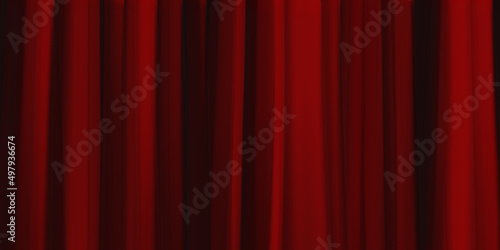 背景に使える油彩風の手描き素材_舞台幕のような深紅と黒