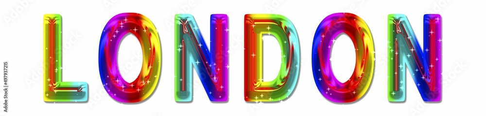 Colorful lettering of LONDON Colorful lettering of LONDON