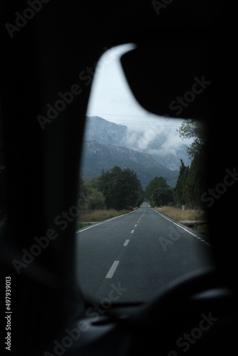 Mallorca Berge Nebel Straße