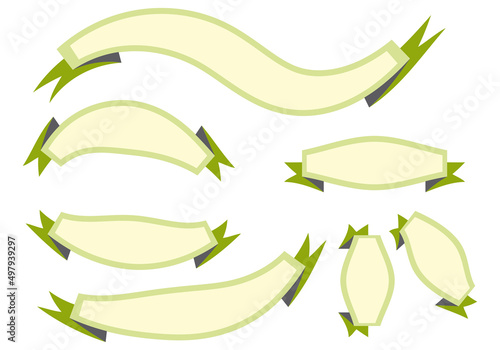 Icono verde de lazo y cinta en fondo blanco. 