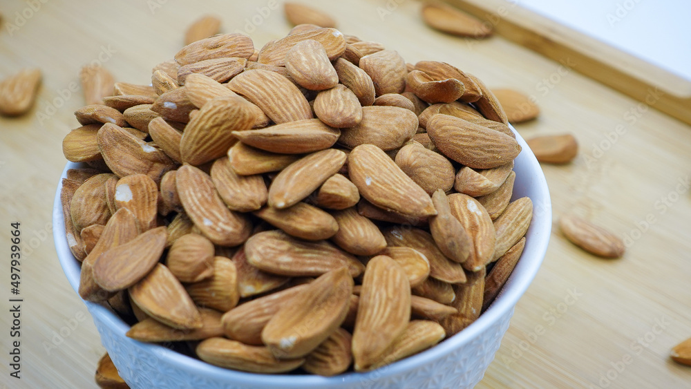 Different Types of Mamra and Afghani Badam. Almond nuts or Badam