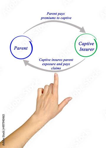 Fototapeta Explaining How captive insurance works