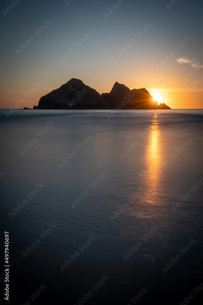 Holywell bay sunset cornwall england uk 