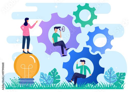 Illustration vector graphic cartoon character of work operations and work productivity