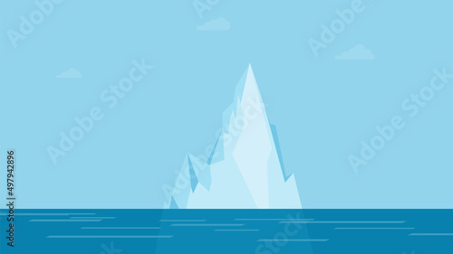 Iceberg floating in the water. Flat vector illustration EPS10
