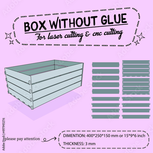 fruit box or flower box or gift box for laser cutting