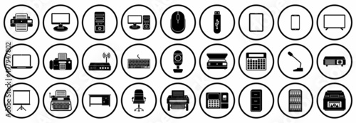 office tool icon set, office tool vector set sign symbol