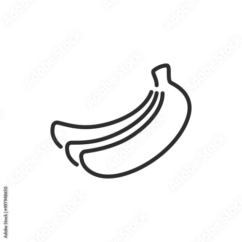 Bananas thin line icon. Linear symbol. Vector illustration..