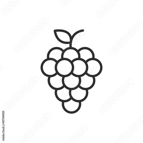 Grape thin line icon. Linear symbol. Vector illustration..