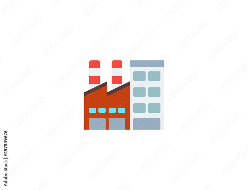 Factory vector flat emoticon. Isolated Industrial illustration. Factory icon Factory vector flat emoticon. Isolated Industrial illustration. Factory icon