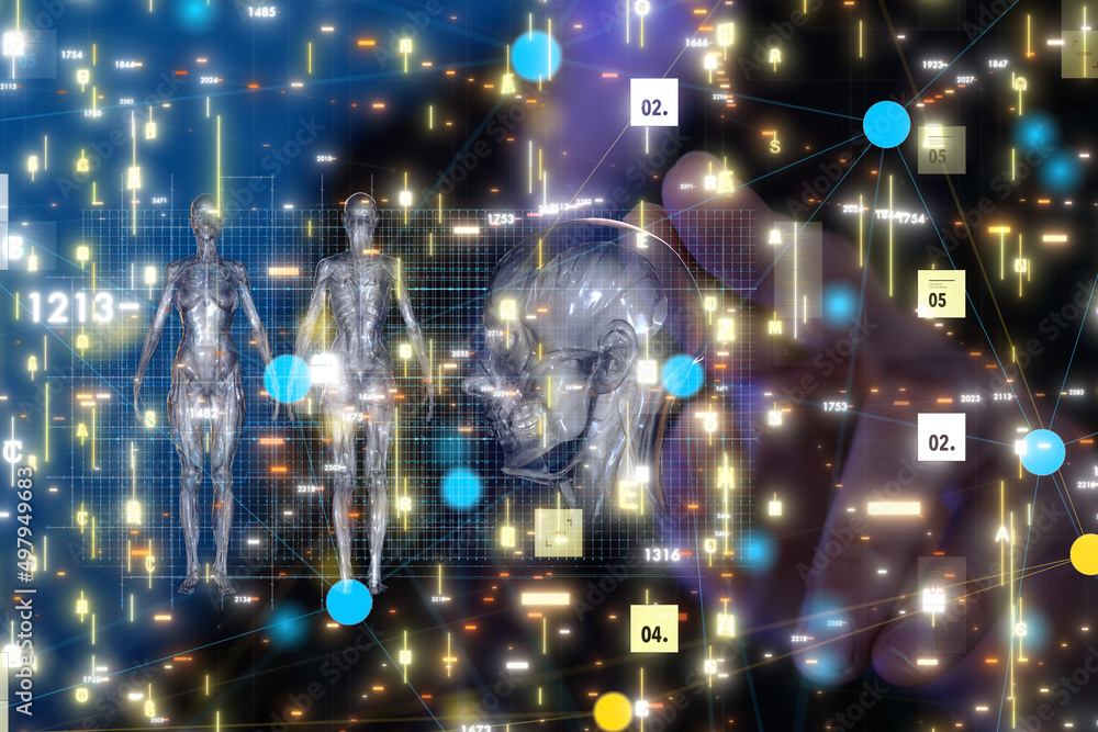 Fototapeta premium digital medical futuristic interface 3D rendering