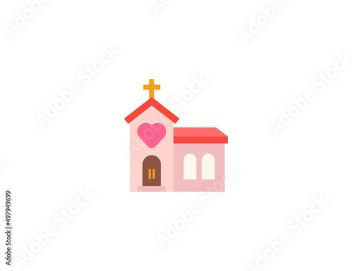 Wedding vector flat emoticon. Isolated Church Wedding illustration. Marriage icon
