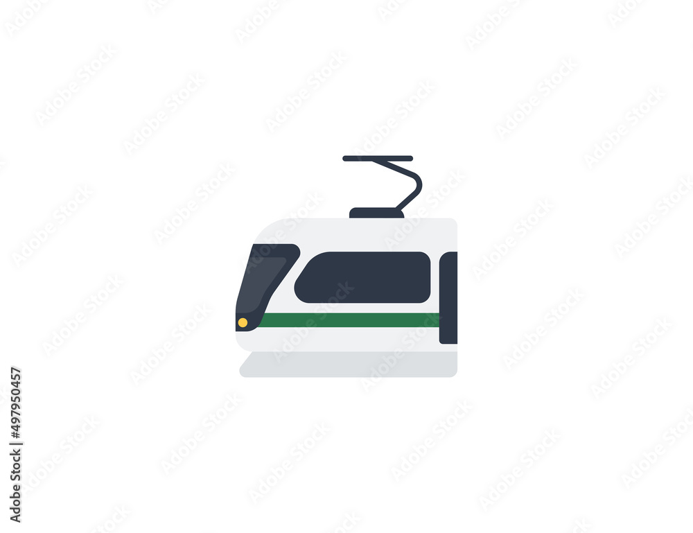 Light Rail vector flat emoticon. Isolated Light Rail illustration. Light Rail icon Light Rail vector flat emoticon. Isolated Light Rail illustration. Light Rail icon