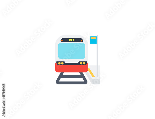 Station vector flat emoticon. Isolated Train Platform illustration. Train Station icon