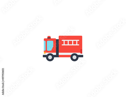 Fire Engine vector flat emoticon. Isolated Fire Truck illustration. Fire Truck icon