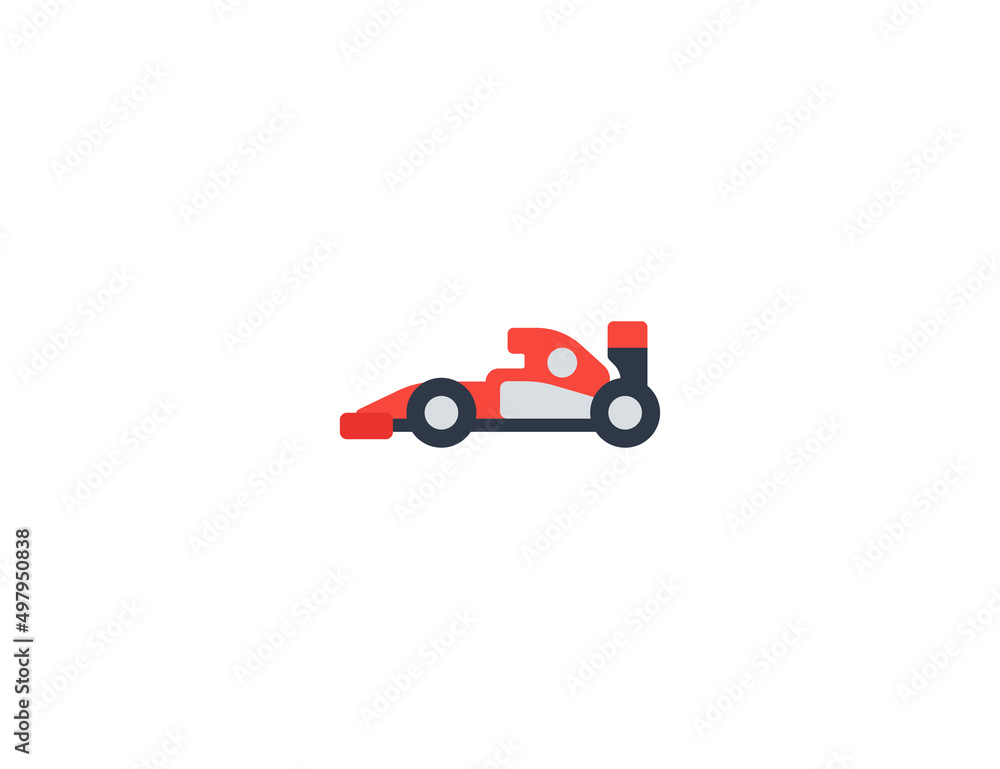 Racing Car vector flat emoticon. Isolated Race Car illustration. Racing Car icon