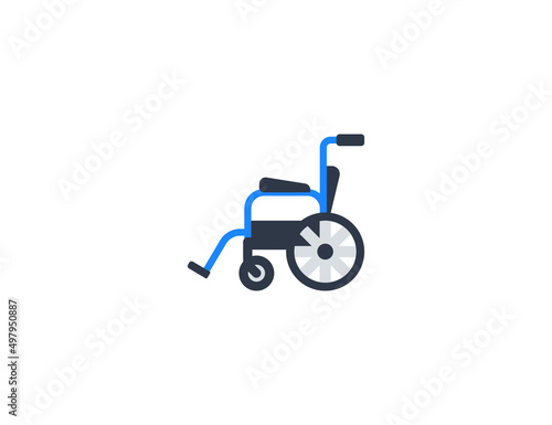 Manual Wheelchair vector flat emoticon. Isolated Manual Wheelchair illustration. Manual Wheelchair icon