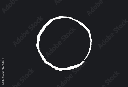 VectorVector graphic of white ink grunge graphic of white ink grunge round with brush on black background. grunge textured hand drawn element. Circle Grunge Distressed Paint Background. vector eps10.
 photo