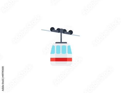 Aerial Tramway vector flat emoticon. Cable Car Isolated Observation Wheel illustration. Gondola icon