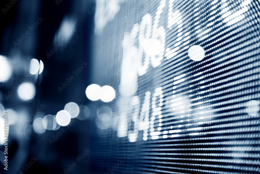 Fototapeta premium Display of Stock market quotes in Hong Kong
