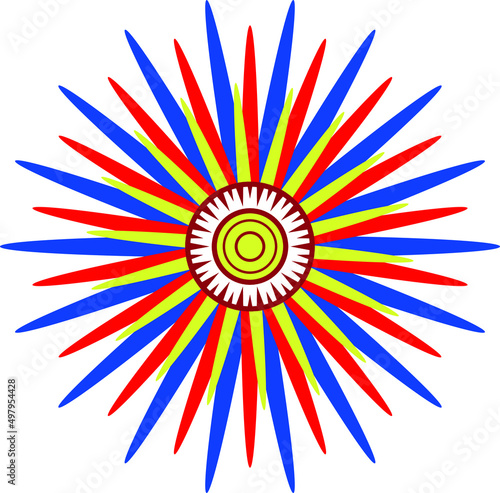 A bright flower  a star. Vector file for designs.