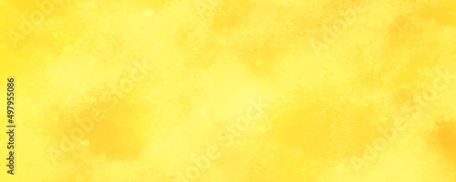 Abstract painted decorative yellow watercolor background texture,  Yellow Watercolor painting textured on wet paper background, yellow grunge texture background for weeding card,design and decoration.
