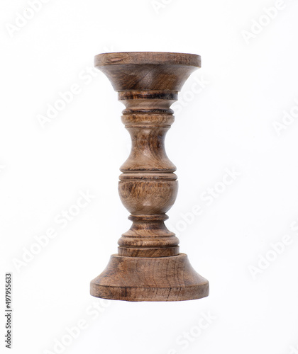 Fotografia decorative vintage wooden baluster isolated on white background