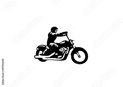A motorcycle, often called a motorbike, bike