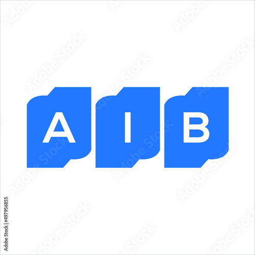 AIB letter logo design on WHITE background. AIB creative initials letter logo concept. AIB letter design. photo