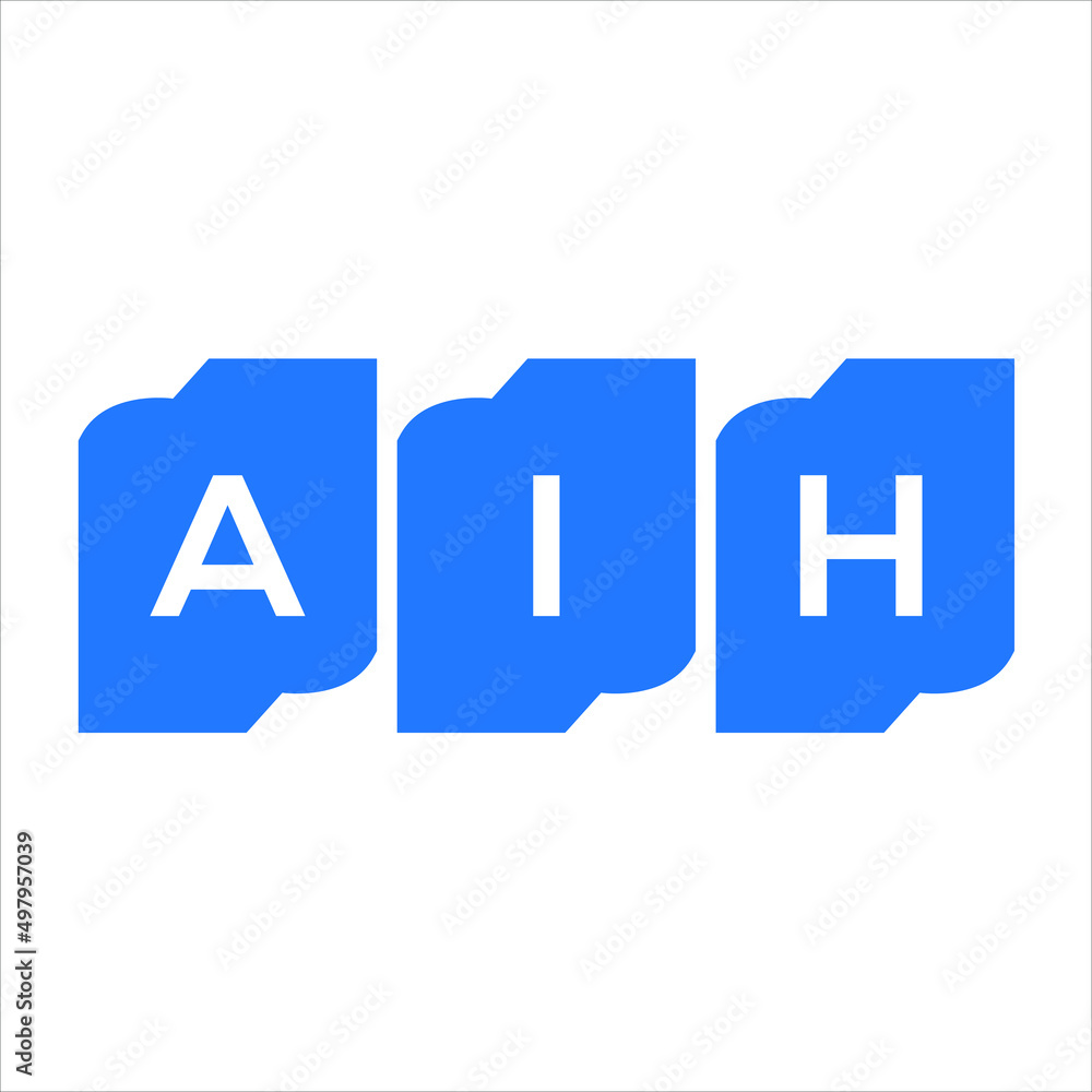 Fototapeta premium AIH letter logo design on WHITE background. AIH creative initials letter logo concept. AIH letter design.