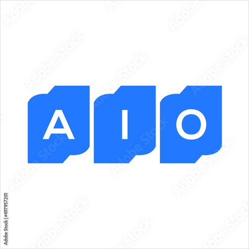 AIO letter logo design on WHITE background. AIO creative initials letter logo concept. AIO letter design.