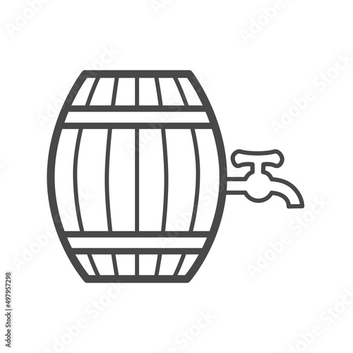 Beer barrel vector linear icon