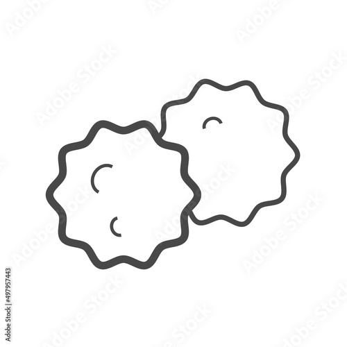 Vector linear icon with chicken balls