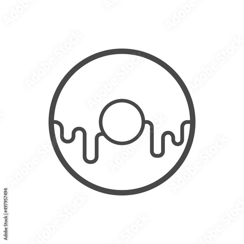 Vector linear icon with donut