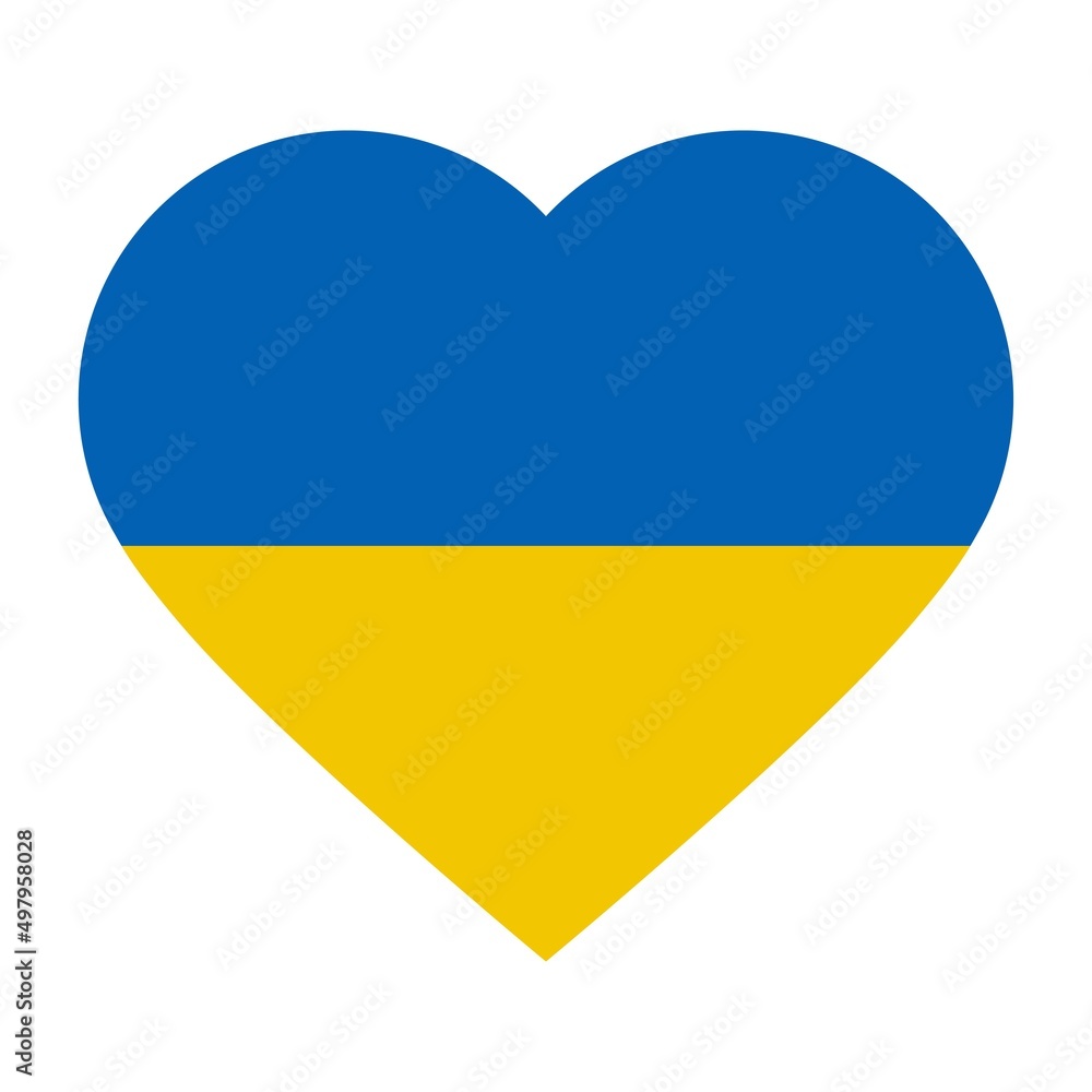 Heart shape with Ukrainian flag. Vector illustration Heart shape with Ukrainian flag. Vector illustration