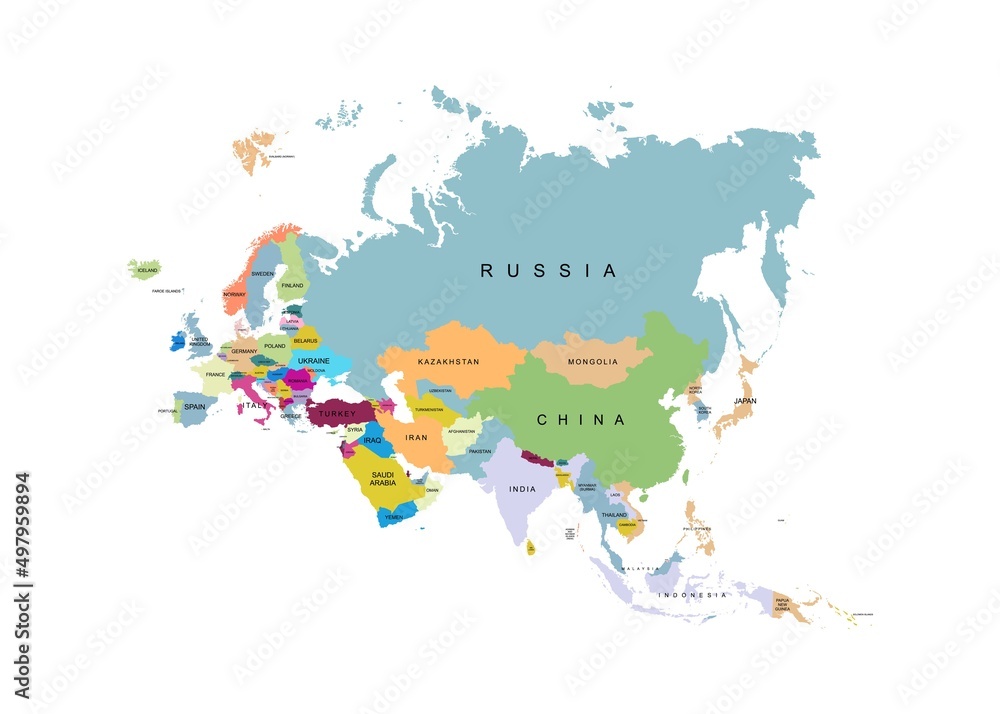 Fototapeta premium Territory of Eurasia. Vector Illustration
