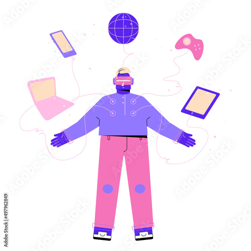 man and gadget addiction