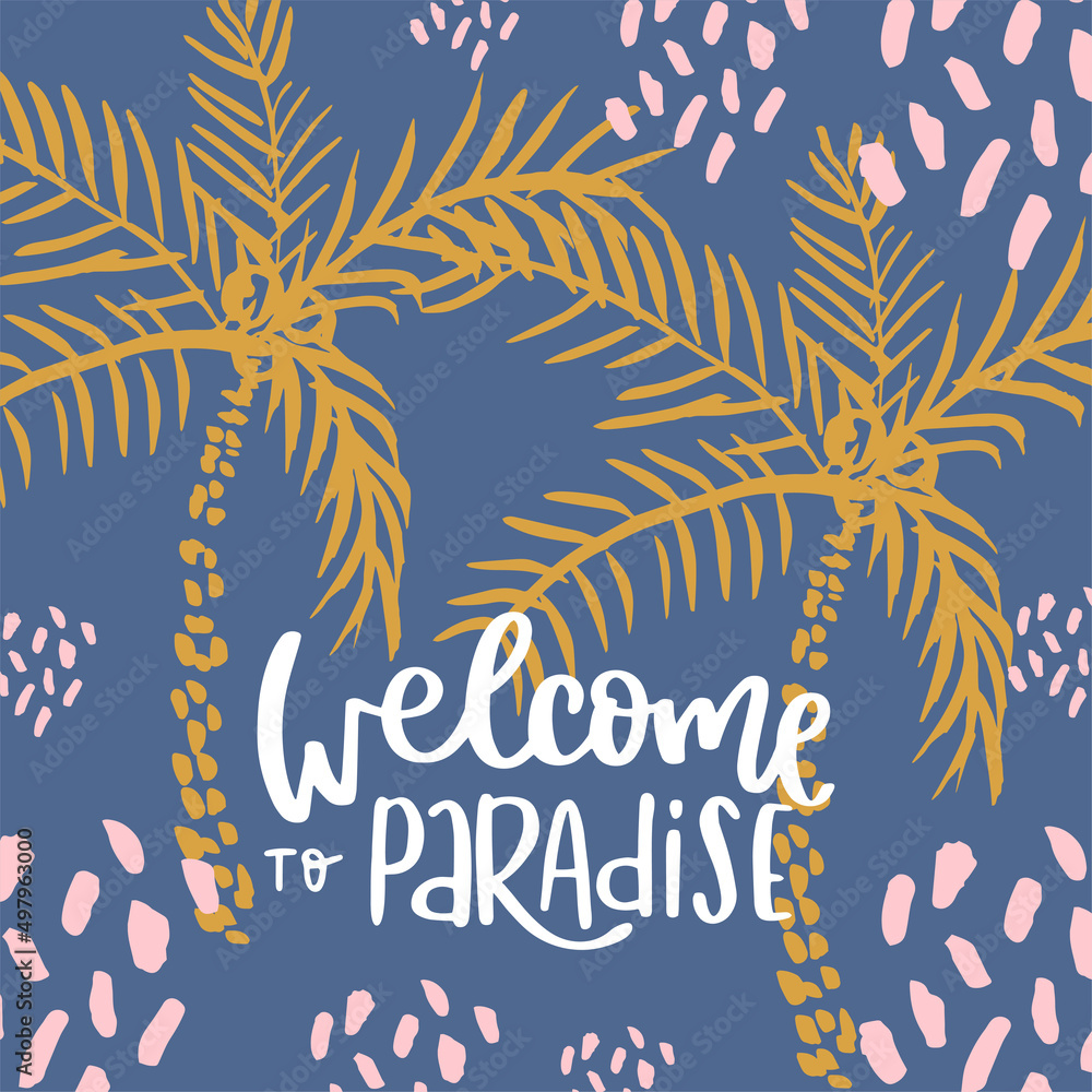 Naklejka premium Summer card illustration