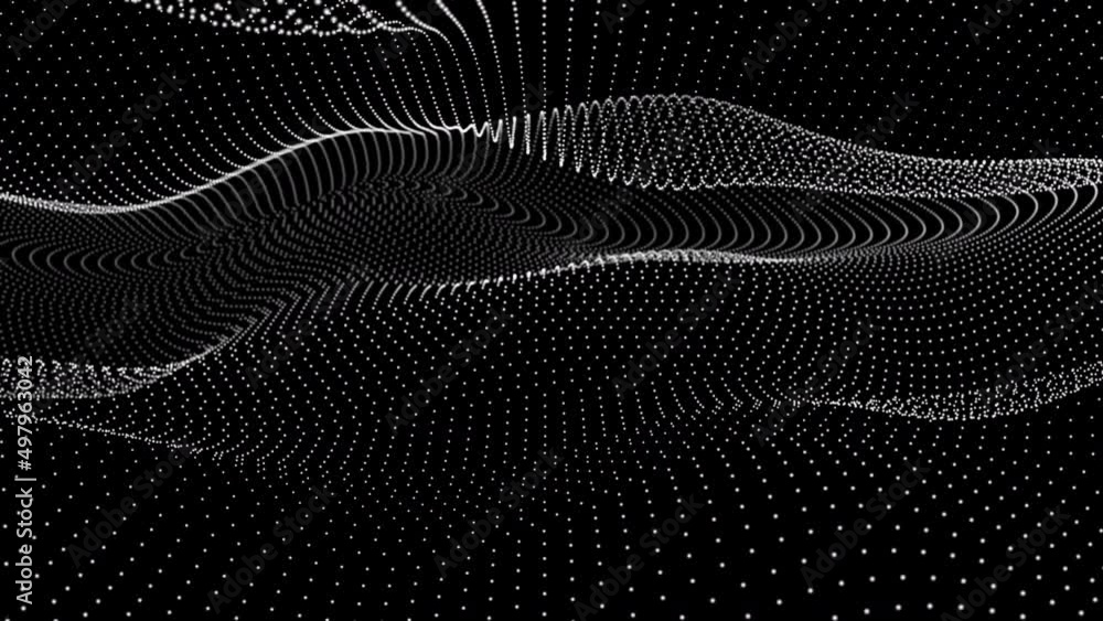 Futuristic 3d halftone pattern abstract dotted waves. 4K video stock animation. Futuristic 3d halftone pattern abstract dotted waves. 4K video stock animation.