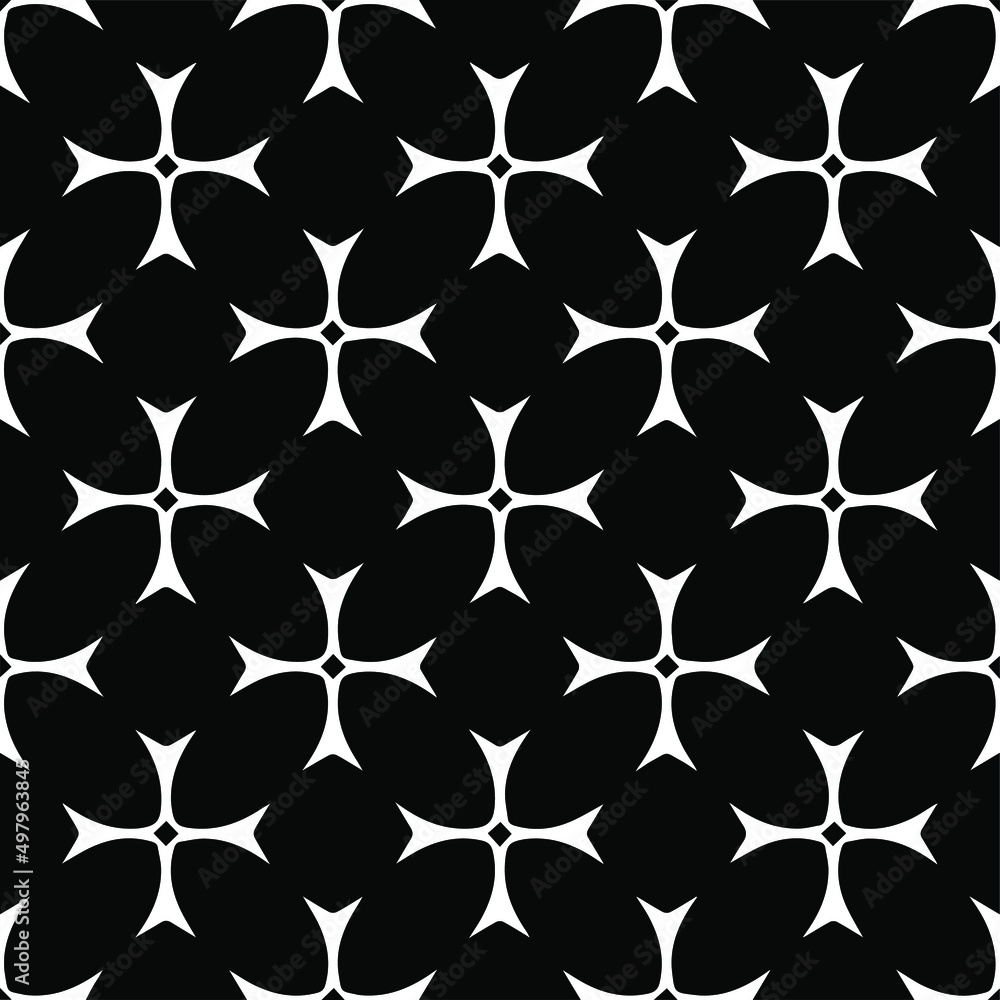 Naklejka premium Seamless vector pattern in geometric ornamental style. black and white pattern.Design element for prints, backgrounds, template, web pages and textile pattern. Geometric art.