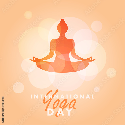 International Yoga Day 21 June poster logo Padmasana Kapalbhati Pranayama Lotus Pose asana vector design