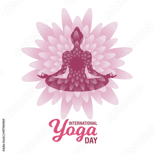 International Yoga Day 21 June poster Padmasana Kapalbhati Pranayama Lotus Pose meditation asana vector