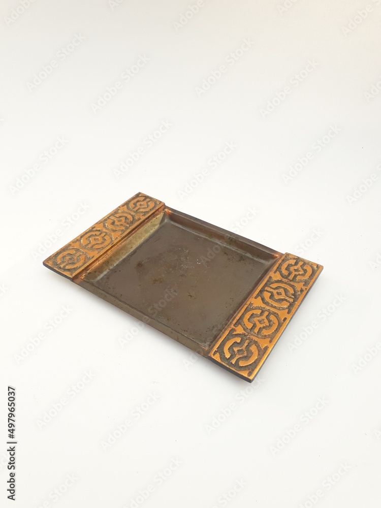 Mid-century modern copper ashtray isolated Mid-century modern copper ashtray isolated