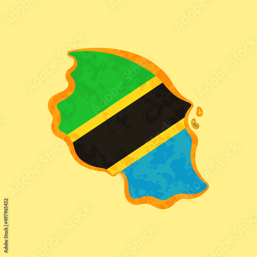 Tanzania - Map colored with the flag