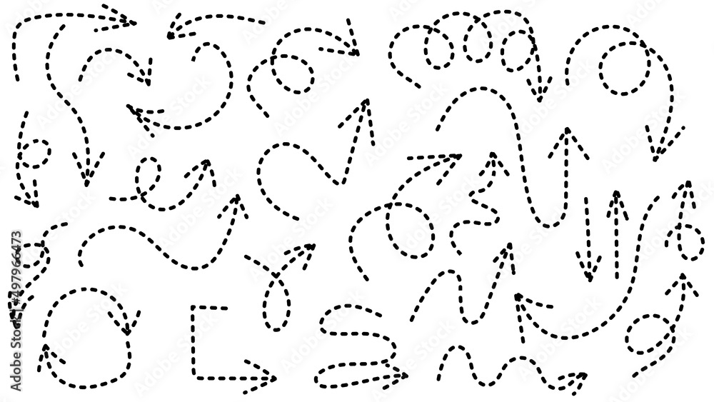 Set arrows pointing in different directions handwritten calligraphy isolated on white background , Flat Modern design, illustration Vector EPS 10 Set arrows pointing in different directions handwritten calligraphy isolated on white background , Flat Modern design, illustration Vector EPS 10