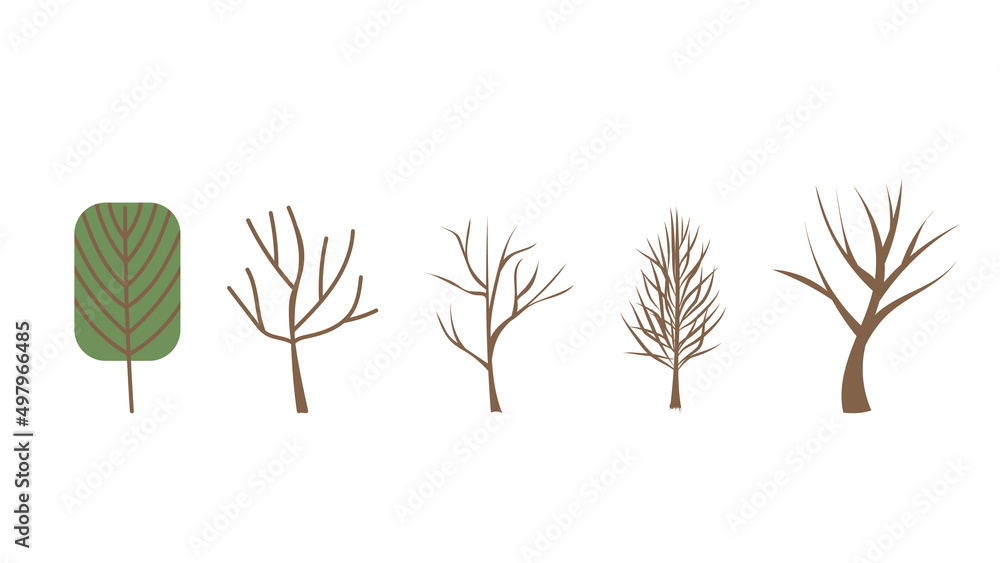 Naklejka premium Tree vector set .isolated on white background ,Vector illustration EPS 10